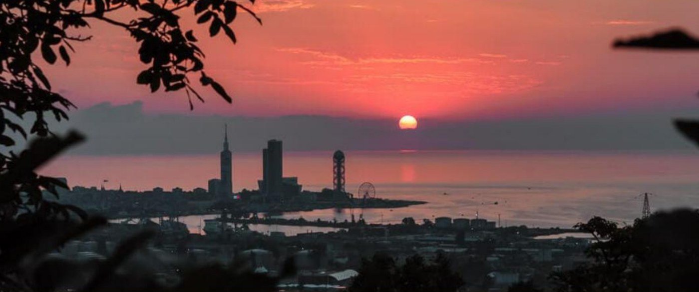 Batumi coast at sunset on the Black Sea