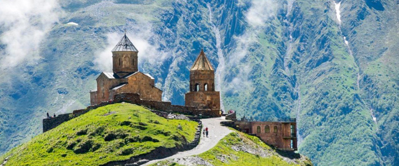 Gergeti Trinity Church below Mount Kazbegi